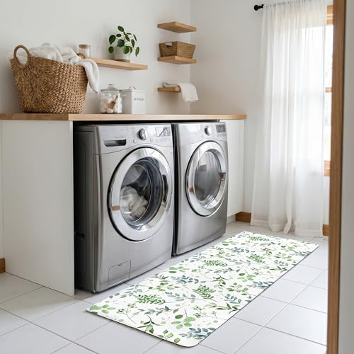 Kitchen Rugs for Floor 2 Pcs Memory Foam Padded Anti Fatigue Kitchen Mat - color: Sage