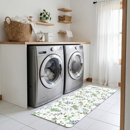 Kitchen Rugs for Floor 2 Pcs Memory Foam Padded Anti Fatigue Kitchen Mat - color: Sage