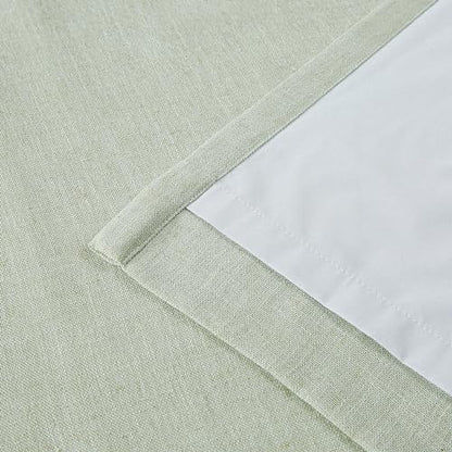 Vision Home Soft Green Pinch Pleated Full Blackout Curtains Linen Blended Room Darkening Curtain Panels 72 inch for Living Room Bedroom Thermal Insulated Pinch Pleat Drapes with Hooks 40" Wx72 Lx2 - color: Soft Green, size: 40"W x 72"L (Pack of 2)