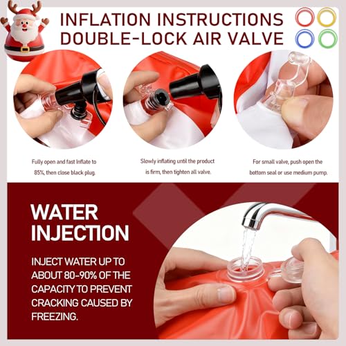 Inflatable Santa Reindeer Ring Toss Game with Wobbling Punching Bag, Christmas Party Game for Kids and Adults, Holiday Decoration
