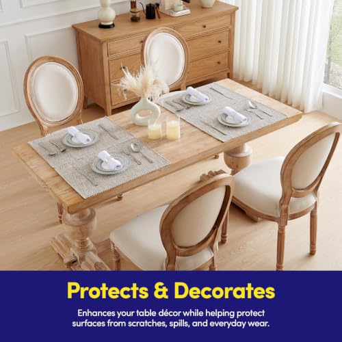 Sweet Home Collection 100% Cotton Placemats for Dining Room Rectangle Two Tone Woven Fabric 13" x 19" Soft Durable Table Mat Set, Set of 4, Taupe - color: Taupe, size: Rectangle 13" x 19"
