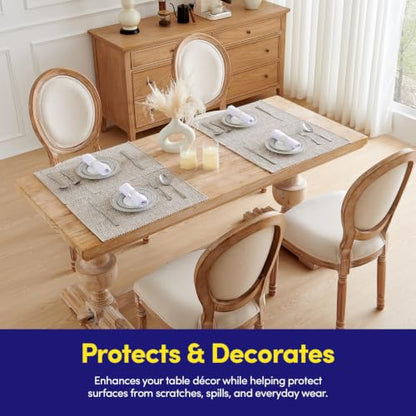 Sweet Home Collection 100% Cotton Placemats for Dining Room Rectangle Two Tone Woven Fabric 13" x 19" Soft Durable Table Mat Set, Set of 4, Taupe - color: Taupe, size: Rectangle 13" x 19"