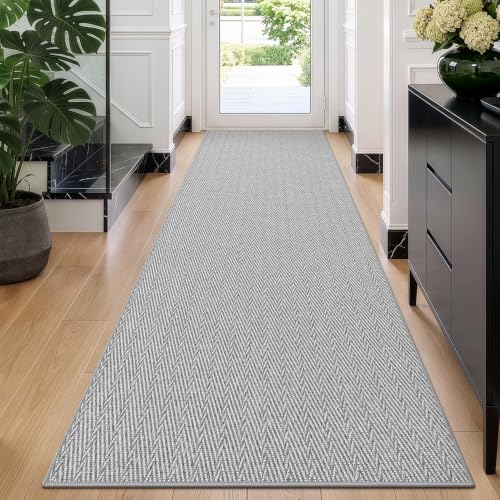 LUMI Ultra Thin Runner Rug for Hallway 2'8"x12', Entryway Rug, Light Gray - color: Gray - Light, size: 2'8" x 12' (32"x144")