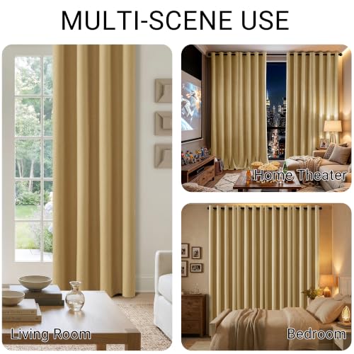 ChrisDowa Mustard Yellow Blackout Curtain 45 Inch Long 2 Panels for Bedroom - color: Mustard Yellow, size: 52"W x 45"L (Pack of 2)