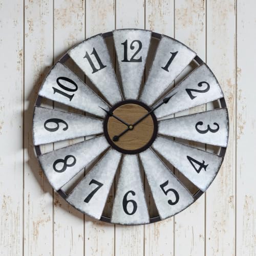 Vantic 30'' Windmill Large Wall Clock, Distressed Metal Clock - size: 30