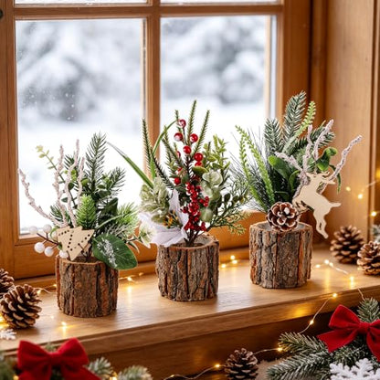 winemana Christmas Table Decorations Indoor Xmas Centerpieces Decor, 3 Pack - size: Style 1