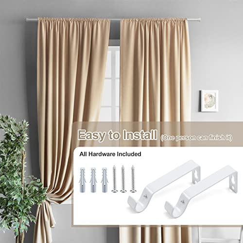 White Curtain Rods for Windows 48 to 93” - 5/8 Inch Heavy Duty Metal Curtain Rods Set - Rustic Farmhouse Drapery Rods with Brackets - Matte - color: Matte White, size: 48-93" (1 Pack)