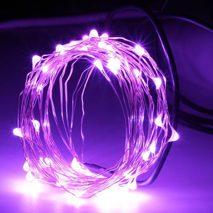 Karlling USB Plug in Fairy Lights,50 LED 16Ft Starry String Lights, USB Powered Romantic Lights for Valentine's Day, Bedroom, Wedding, Party(2Pack,Pink) - color: Pink, size: 50 Leds(2 Pack)