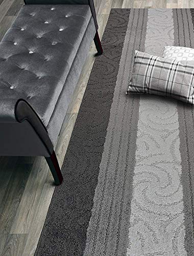 3 Ft Gray Entryway Kitchen Bath Rug Mat, Non Slip Washable, Soft - color: Anthracite Scroll, size: 2'2" x 3' (Rectangular)
