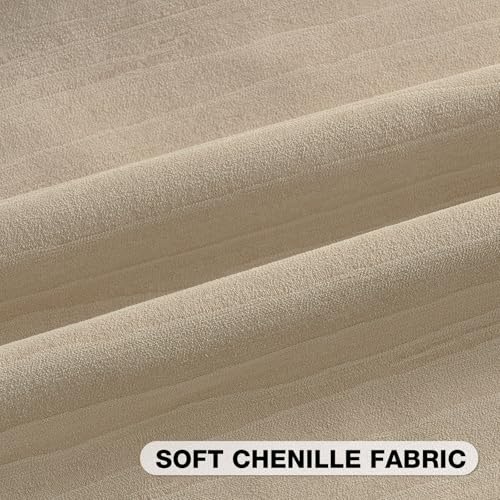 FUTEI Pack of 2 Chenille Striped Throw Pillow Covers 26x26 Inch,Beige - color: Beige, size: 26" x 26" (Pack of 2)