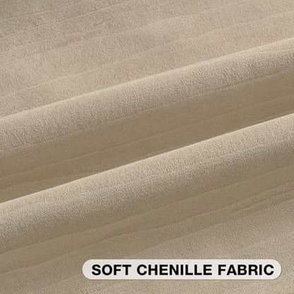 FUTEI Pack of 2 Chenille Striped Throw Pillow Covers 20x20 Inch,Beige - color: Beige, size: 20" x 20" (Pack of 2)