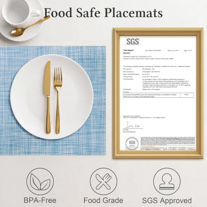 HOOMIL Placemats Set of 4, Heat Resistant, Sky Blue - color: Sky Blue, size: Set of 4