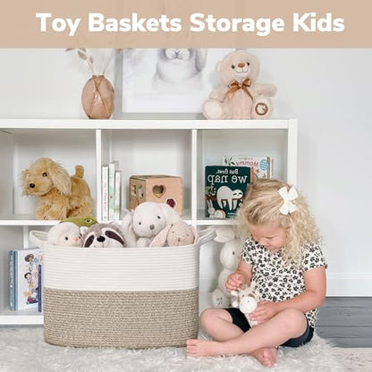 Goodpick 50L Large Woven Storage Basket, 18" x 14" x 12", Light Brown - color: Light Brown, size: 18"L x 14"W x 12"H