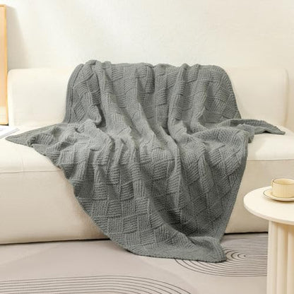Premium Minky Throw Blanket, Soft Plush Lightweight Cozy Touch - color: Argyle Knit Grey, size: Kids(40″x50″)