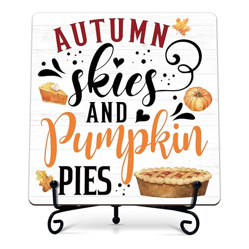 DETIHO Fall Decorations for Home, Thanksgiving Gift Centerpieces for Tables - style: AUTUMN SKIES PUMPKIN PIES