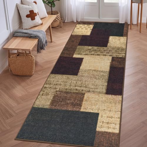 Modern Geometric Easy Jute Kitchen Runner Rug 2x6, Red Indoor Outdoor Rug - color: Red, size: 2x6ft