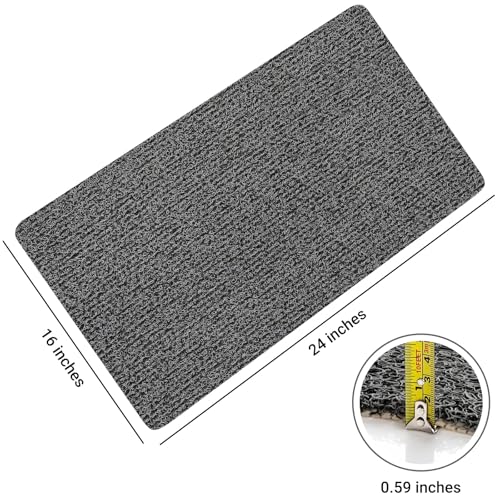 LuxStep Shower Mat Bathtub Mat Non-Slip Bath Mat with Drain, Quick Drying - color: Black, size: 24" x 16"
