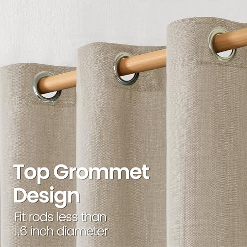 BGment Oatmeal Linen Curtains 63 Inch Length for Living Room - 2 Panels - color: Oatmeal, size: 52"W x 63"L (Pack of 2)