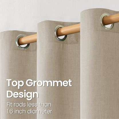 BGment Oatmeal Linen Curtains 63 Inch Length for Living Room - 2 Panels - color: Oatmeal, size: 52"W x 63"L (Pack of 2)