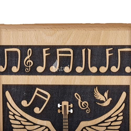 Guitar Wings Wood Keepsake Urn for Human Ashes, 20 Cu in, Beechwood - color: Beechwood, size: Keepsake (20 Cu In, Share of Ashes)