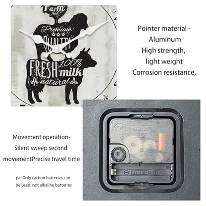 Small Farmhouse Kitchen Wall Clock 10 Inch - color: Gray, size: 10 Inch