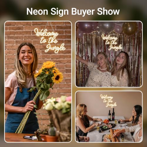 Welcome to the Jungle Neon Sign Warm White Led Word Light for Wall - color: Colorful-A-jungle warm white