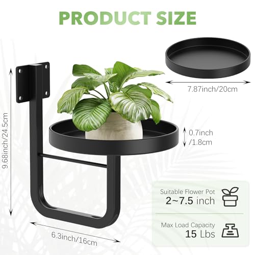 3 Pack Wall Plant Holder for Hanging Planters Indoor Outdoor Black - color: Black-3Pcs20cm