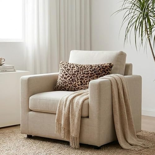 Cheetah Lumbar Pillow Covers 12x20 Inch Set of 2, Soft Faux Fur Double-Sided Rectangular Leopard Pillow Cases for Sofa Living Room, Modern Home Decor - size: 20" x 12" (Pack of 2)