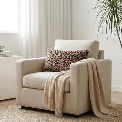 Cheetah Lumbar Pillow Covers 12x20 Inch Set of 2, Soft Faux Fur Double-Sided Rectangular Leopard Pillow Cases for Sofa Living Room, Modern Home Decor - size: 20" x 12" (Pack of 2)