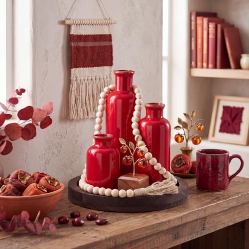 5 Pcs Coffee Table Decor Set, Red - color: Red