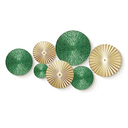 TEIPAI Emerald Green and Gold Wall Decor for Bedroom, 7PCS Metal Wall Art - color: Green and Gold