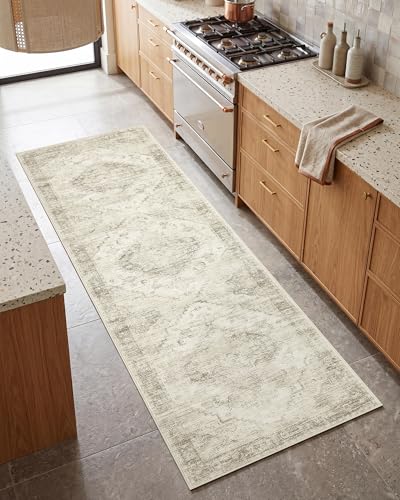 Garvee Beige Boho Washable 2.5x10 Runner Rug for Kitchen Hallways Entryway - color: Beige, size: 2'6" x 10' (Rectangular)