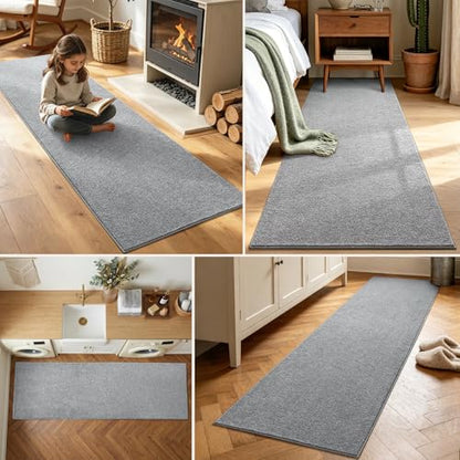 2x8 Grey Runner Rug Washable Non-Slip Soft for Kitchen Hallway Bathroom - color: 09 Grey, size: 2' x 8' (Runner)