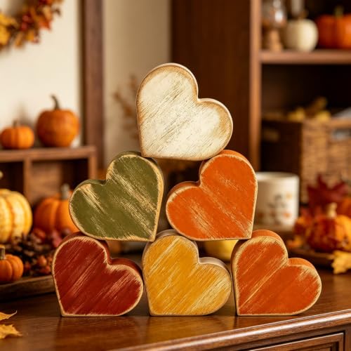 Wooden Hearts Fall Decor, Fall Decorations for Home - style: Fall Heart