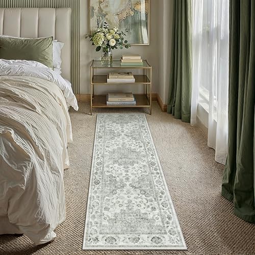 Washable Neutral Green Kitchen Runner Rug Set of 3 - color: Neutral | Green, size: 20"x32"+20"x48"+20"x59"