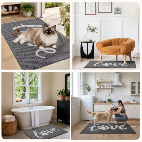 Bulijojo Dirt Trapper Door Mat, 20"x32" Non Slip Entrance Mat Grey - color: Grey, size: 1'8" x 2'8" (Rectangular)