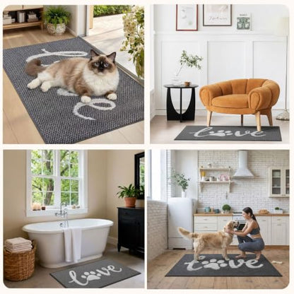 Bulijojo Dirt Trapper Door Mat, 20"x32" Non Slip Entrance Mat Grey - color: Grey, size: 1'8" x 2'8" (Rectangular)