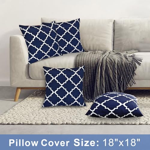 JMGBird Navy Blue Outdoor Pillows Waterproof Outdoor Pillow Cover with Insert - color: Blue-black