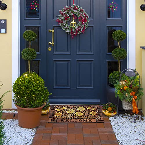 Durable Door Mat Welcome Mat Indoor Outdoor,17x30 Inch Heavy Duty Non-Slip Rubber Front Door Mat Outside Entrance Rug,Apply to Home High Traffic Area, Patio, Farmhouse，Entryway Floor Mats - size: 1'6" x 2'6" (Rectangular)