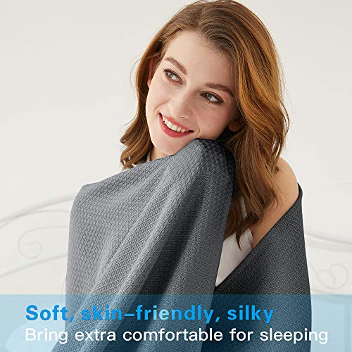 AmyHomie Cooling Blanket Queen Size 90"x90", 100% Rayon Derived from Bamboo - color: Dark Gray, size: Queen (90"x90")