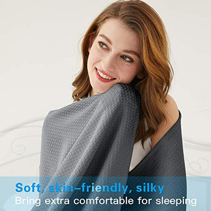 AmyHomie Cooling Blanket Queen Size 90"x90", 100% Rayon Derived from Bamboo - color: Dark Gray, size: Queen (90"x90")