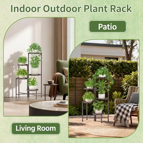 LASZOLA Plant Stand Indoor with 10 Inch Large Metal Tray, 5 Tier Bronze - color: Classic Bronze, size: 5 Tier