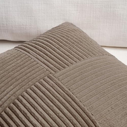 Fancy Homi Set of 2 Light Brown Striped 20x28 Inch Throw Pillow Covers - color: Light Brown, size: 28" x 20" (Pack of 2)