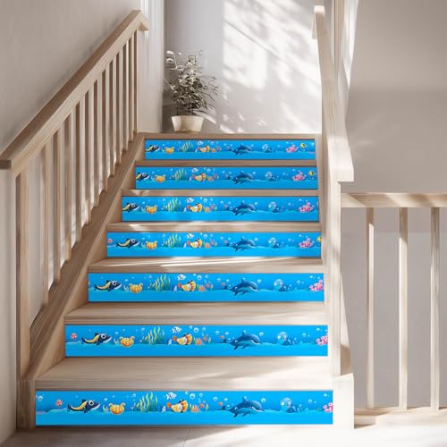IVN Wallpaper Border Peel and Stick Wall Cartoon Sea Animals 4x196 Inch - color: Cartoon Sea Animals