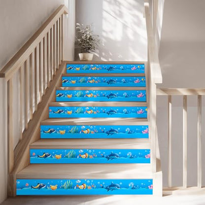 IVN Wallpaper Border Peel and Stick Wall Cartoon Sea Animals 4x196 Inch - color: Cartoon Sea Animals
