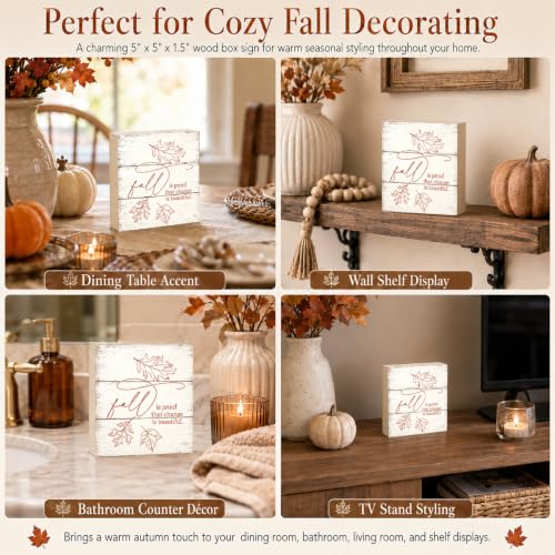 Fall is Proof That Change is Beautiful Sign | Minimal Leaf Wall Art - color: FALL27