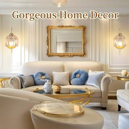 Battery Operated Wall Sconces Set of 2, Amber Tulip Glass Wall Lights | Rechargeable flower wall lamps with remote control, 15 colors, 10-level dimming and timer for bedroom and living room - color: Amber Tulip