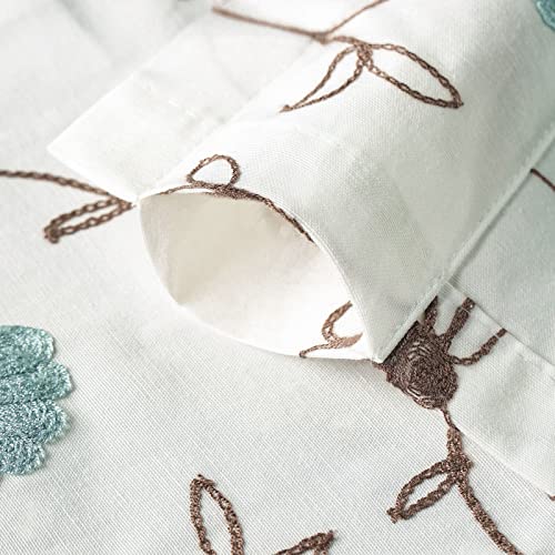 VOGOL Blue Floral Tie-Up Curtain Shade, 42 x 63 Inches - color: Blue, size: 42"W x 63"L (Pack of 1)