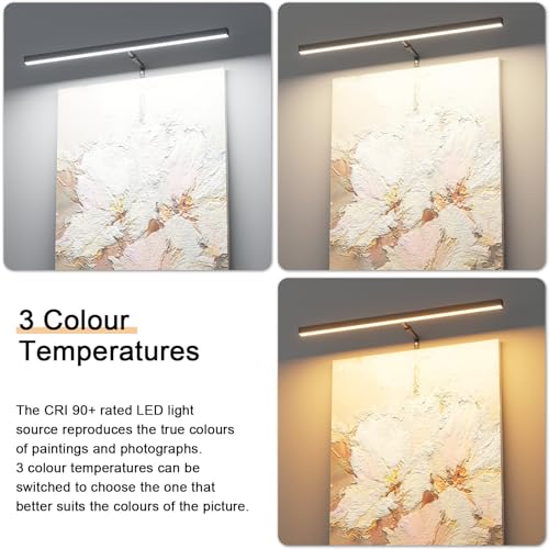 24" LED Picture Light Plug in, 9W Black Art Light - color: Black, size: 24 inch