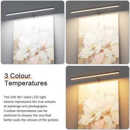 24" LED Picture Light Plug in, 9W Black Art Light - color: Black, size: 24 inch